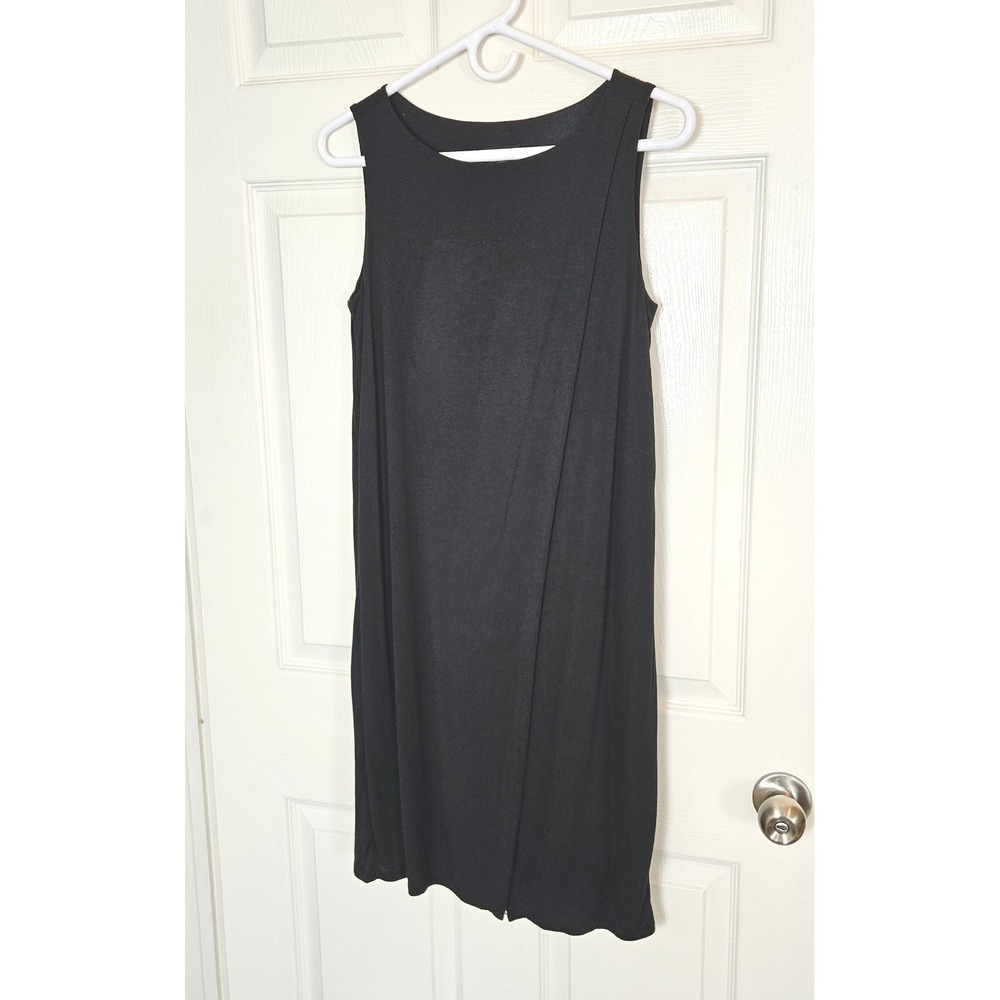 J. Jill Wearever Blk Sleeveless Tulip Tunic Swing Dress S Petite Minimalist